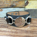 Silver Leather Personalized Bracelet.