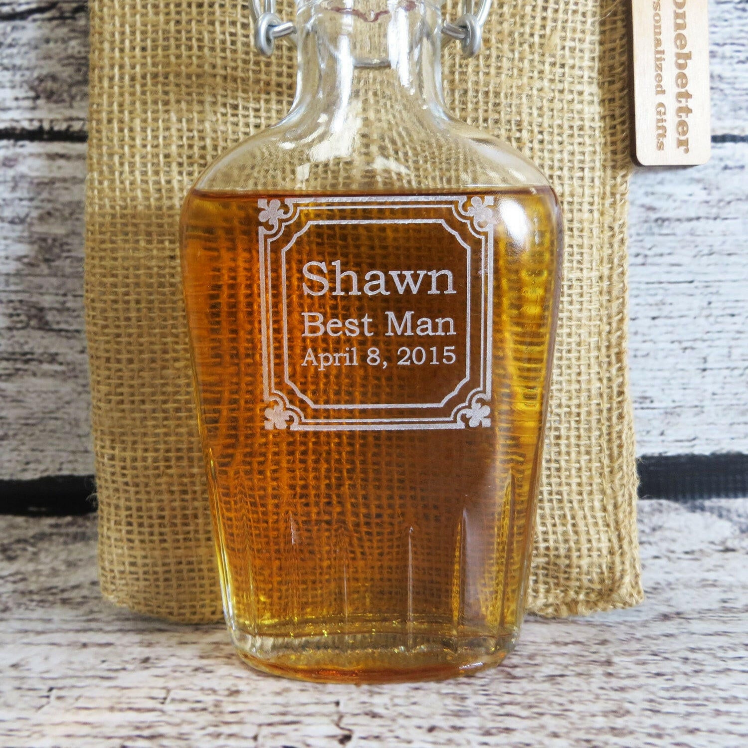Personalized Glass Flask.