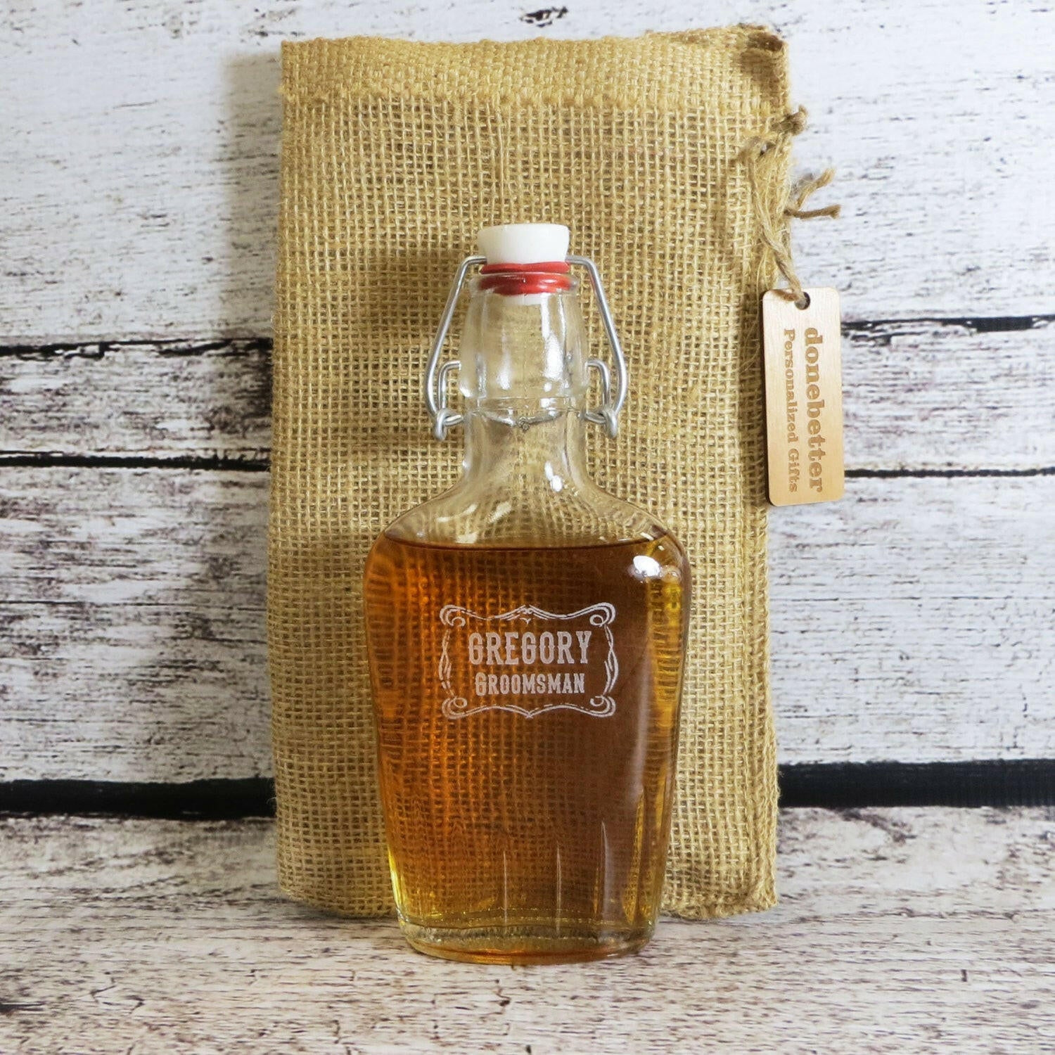 Personalized Glass Flask.