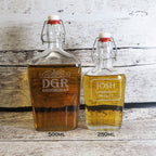 Personalized Large Glass Whiskey Flask