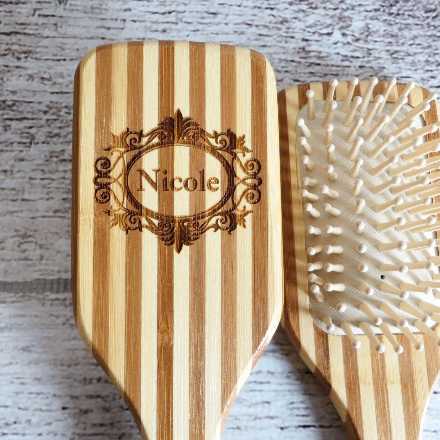 Personalized Bamboo Wooden Brush.