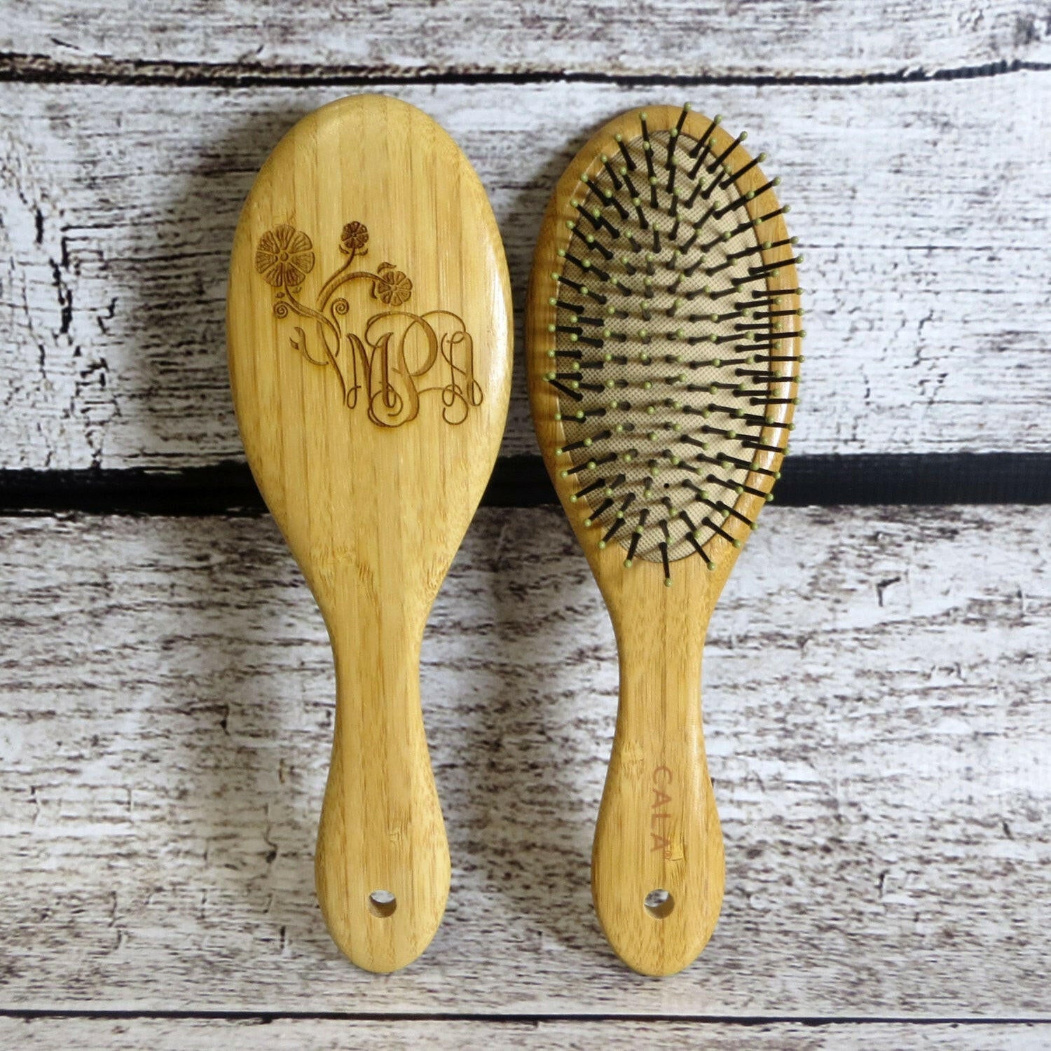 Oval Wooden Hair Brush Personalized.