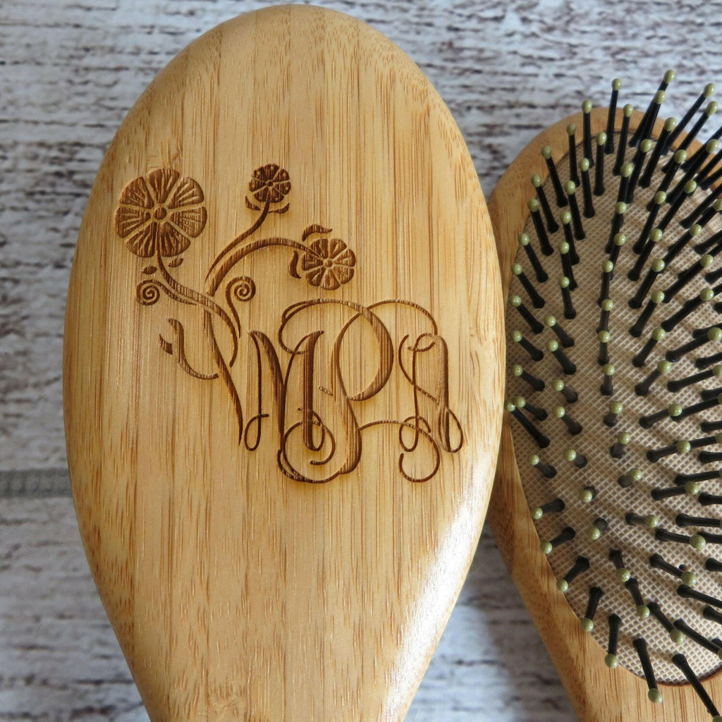 Oval Wooden Hair Brush Personalized.