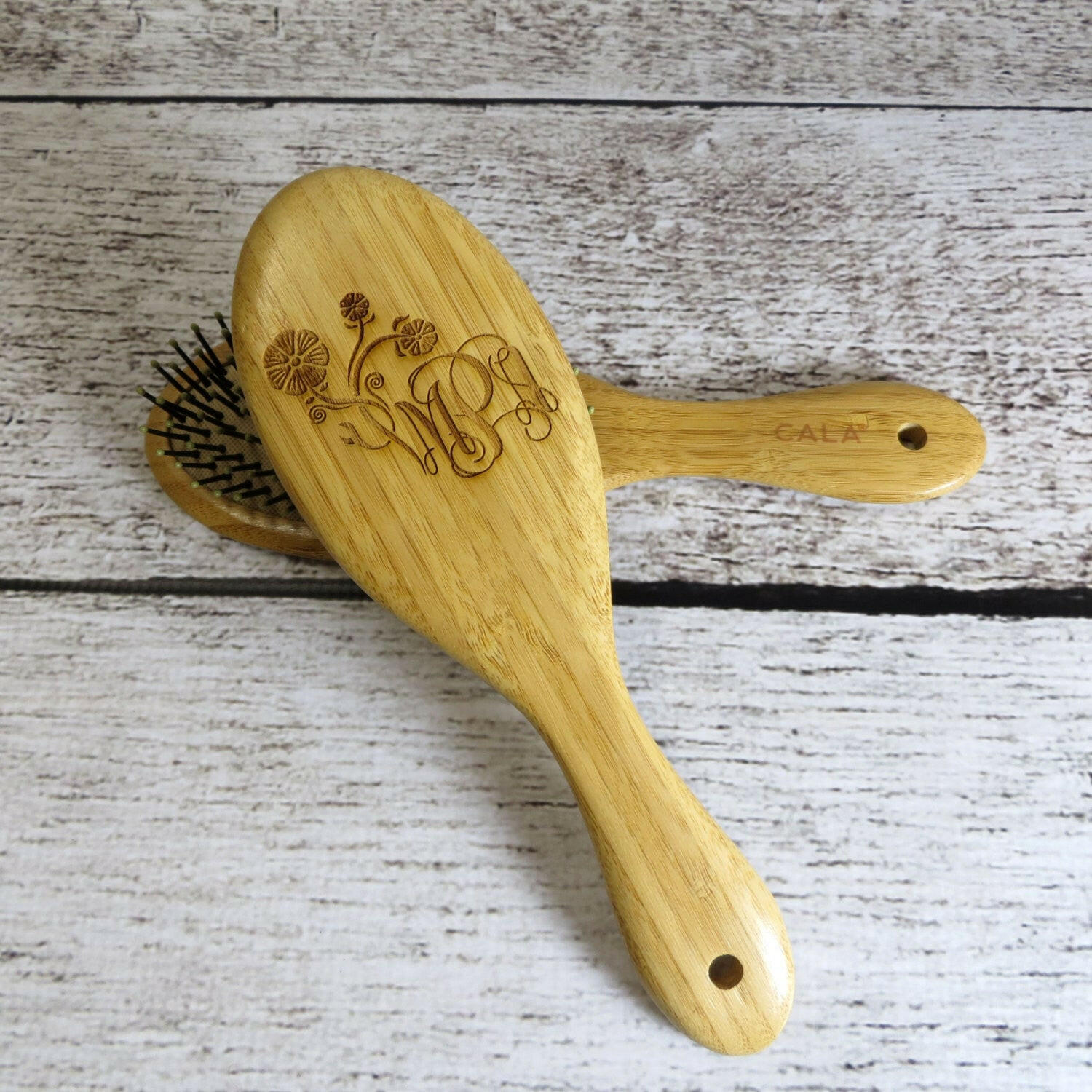 Oval Wooden Hair Brush Personalized.