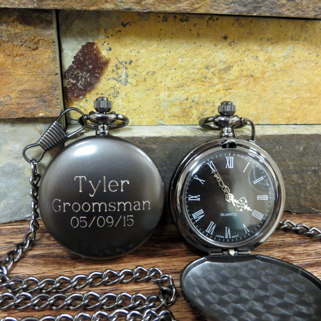 Personalized Groomsmen Pocket Watch.