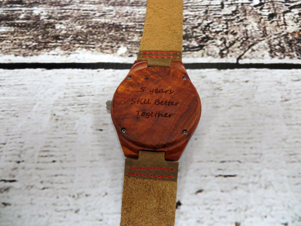 Rosewood Wrist Watch Personalized.