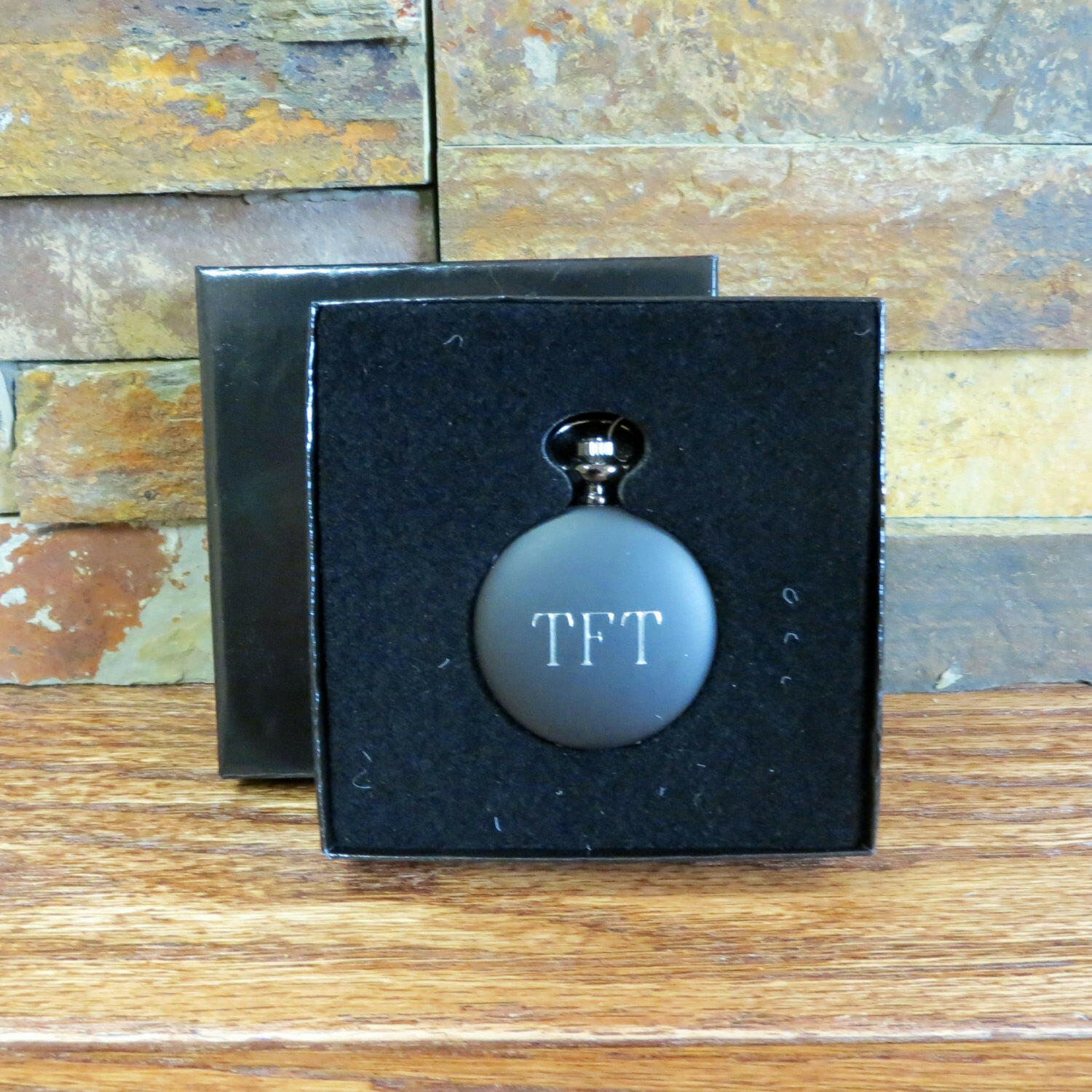 Black Personalized Pocket Watch.