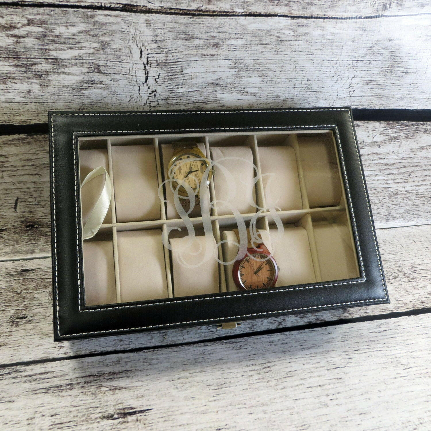 Monogrammed Watch Box.