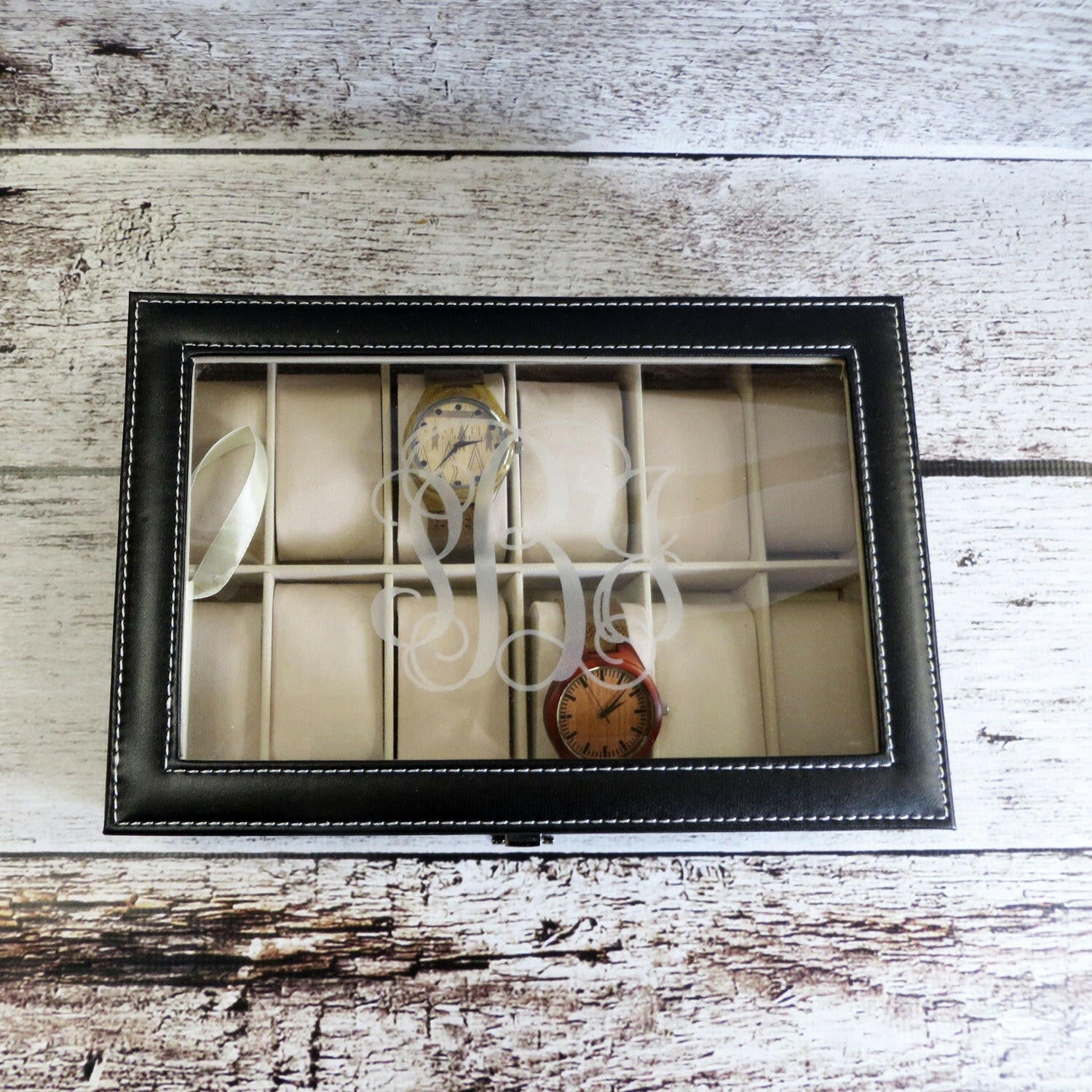 Monogrammed Watch Box.
