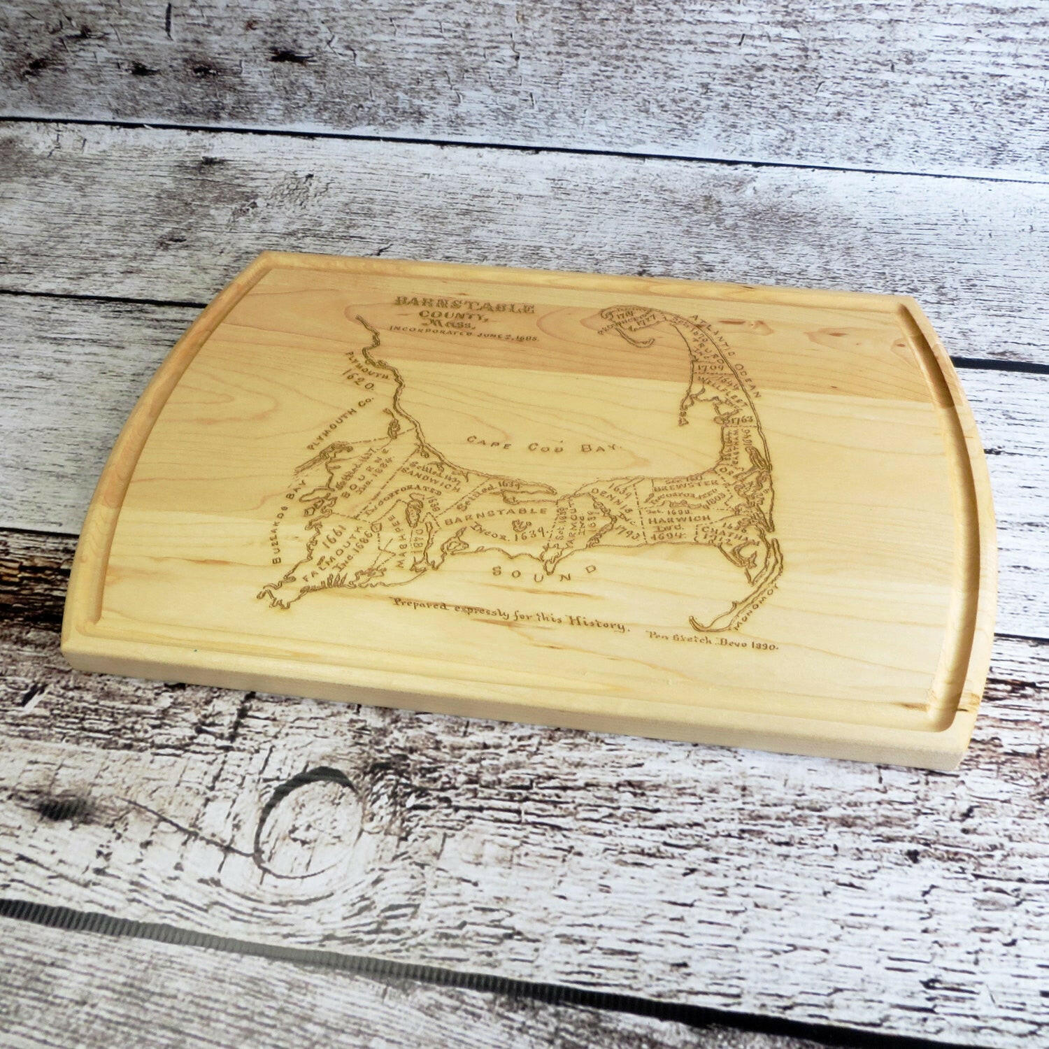 Cape Cod Map Cutting Board.