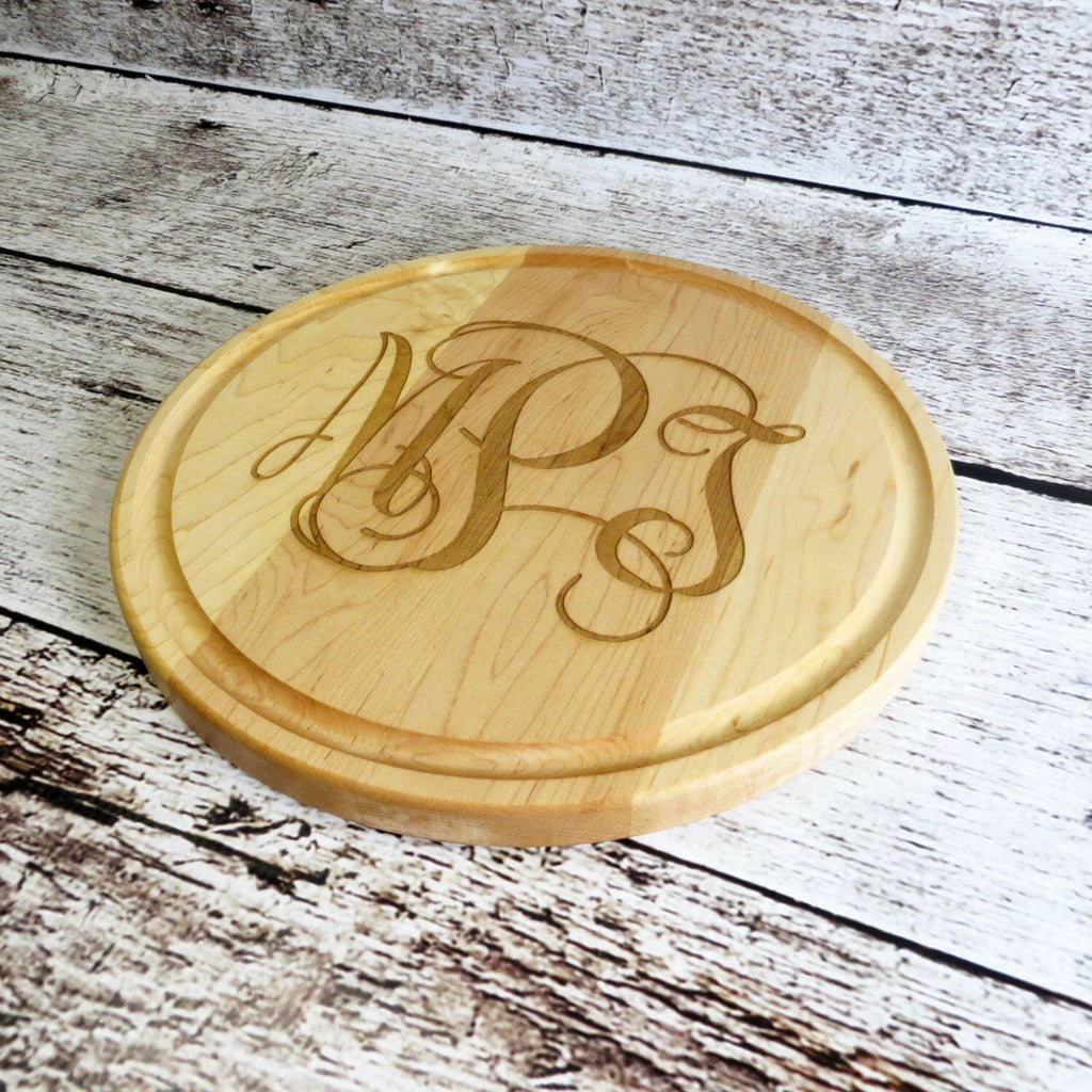 Monogrammed Round Cutting Board.