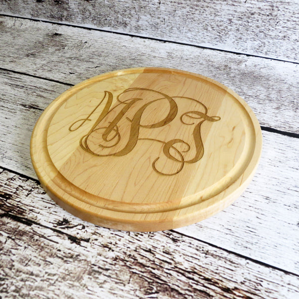 Monogrammed Round Cutting Board