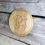 Monogrammed Round Cutting Board.