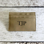 Personalized Leather Money Clip Card Holder.