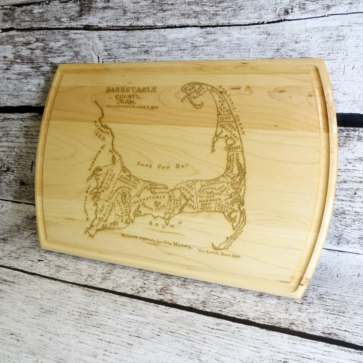 Cape Cod Map Cutting Board.