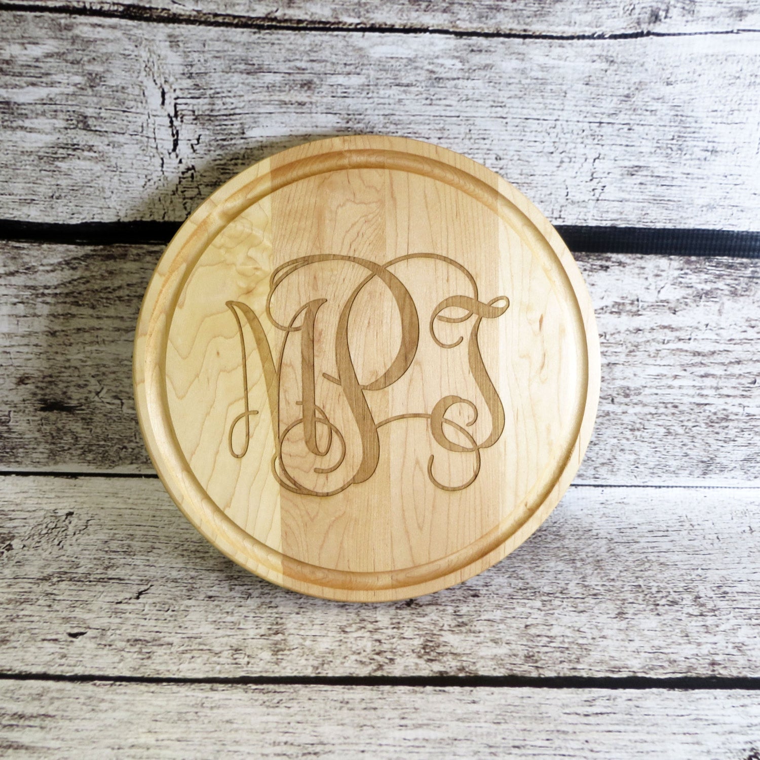 Monogrammed Round Cutting Board