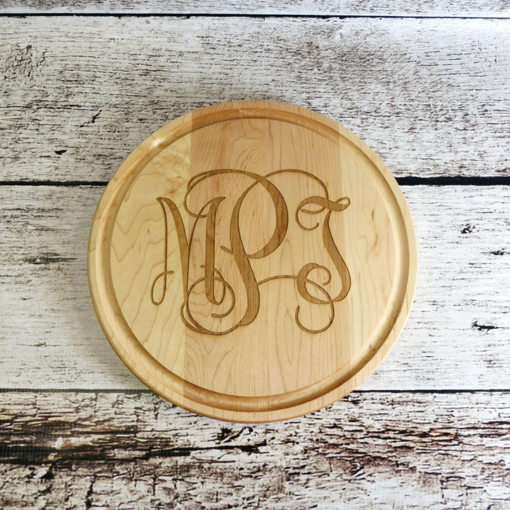 Monogrammed Round Cutting Board.