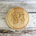 Monogrammed Round Cutting Board.
