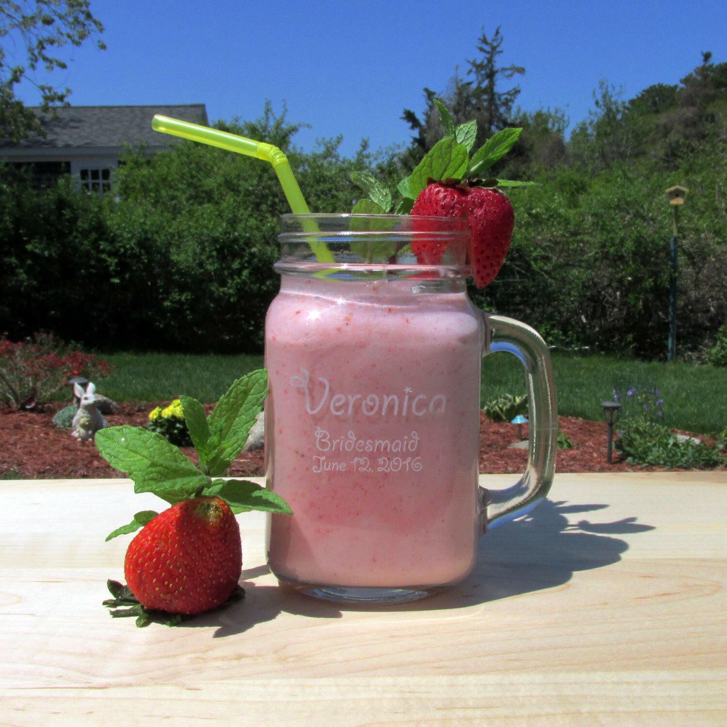 Personalized Bridesmaid Mason Jar.