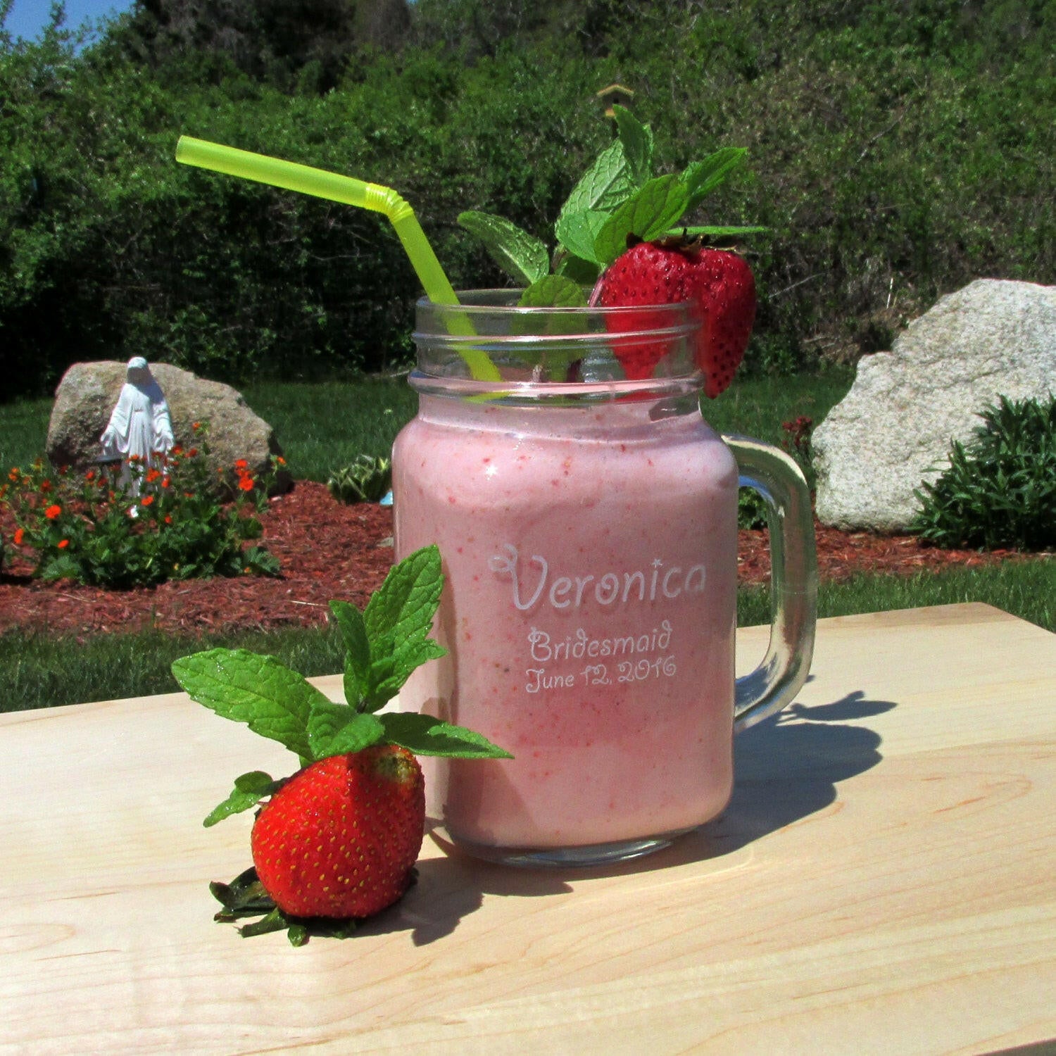 Personalized Bridesmaid Mason Jar.