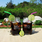 Mr & Mrs Personalized Wedding Mason Jars