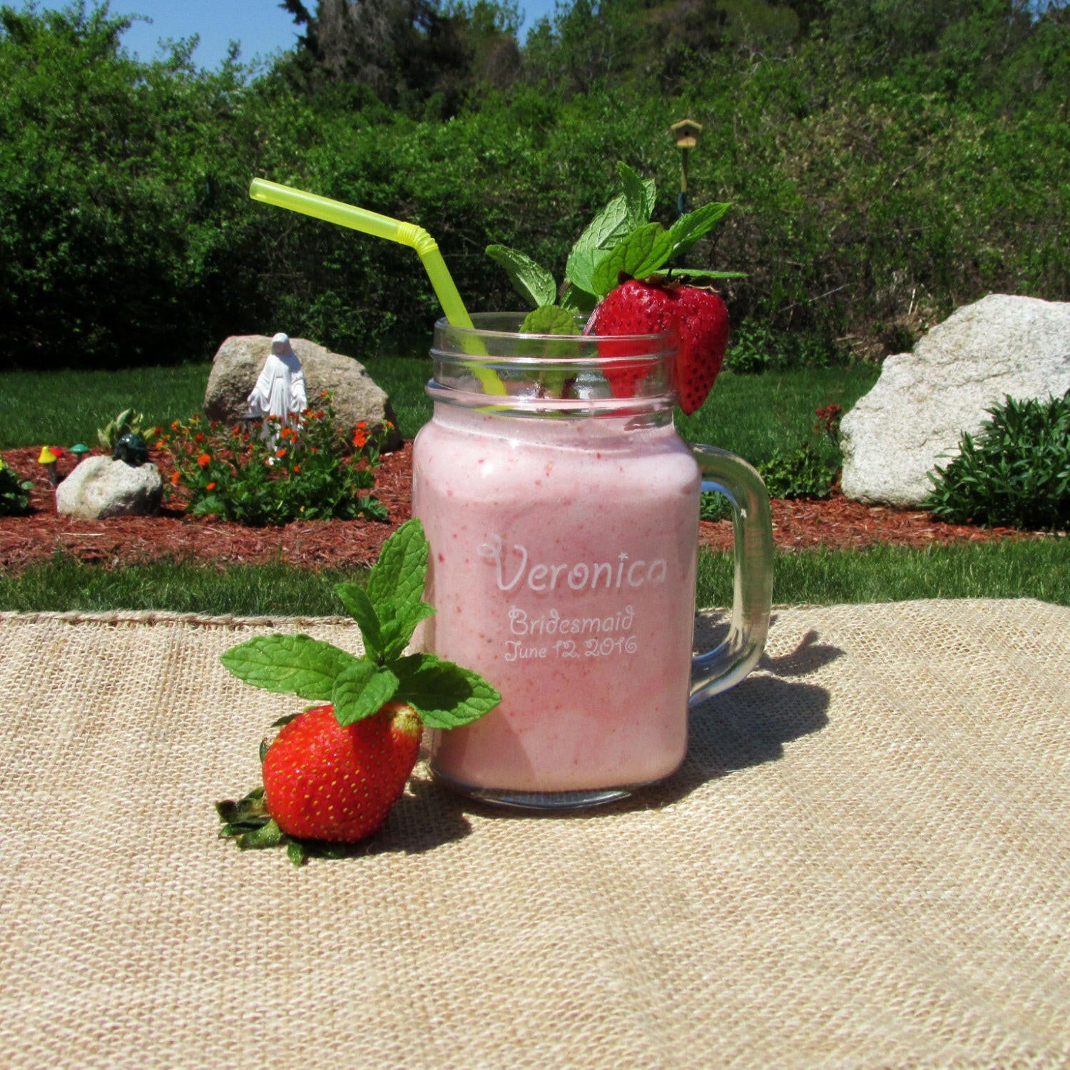 Personalized Bridesmaid Mason Jar.