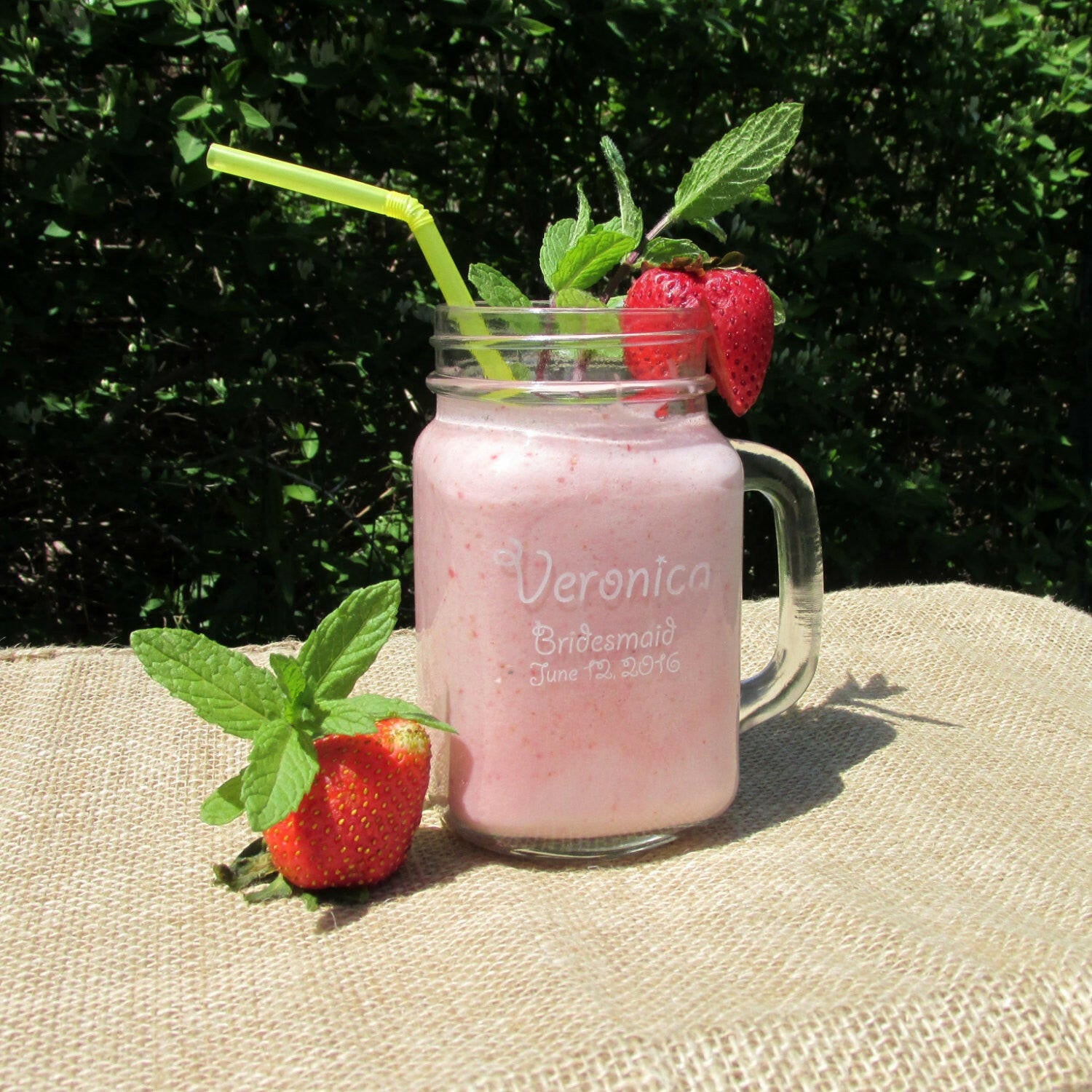Personalized Bridesmaid Mason Jar.