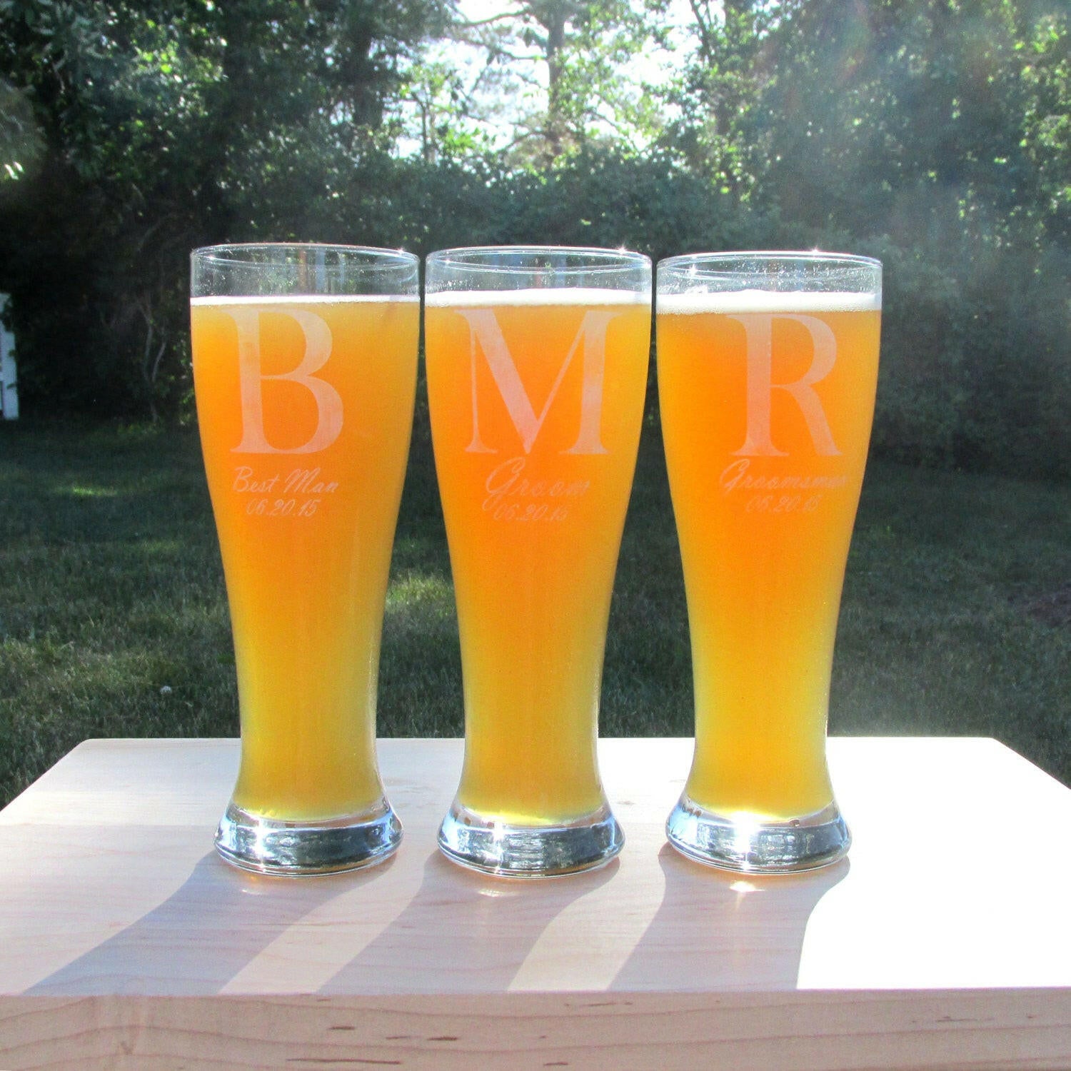 Tall Boy Pilsner Personalized Beer Glass.