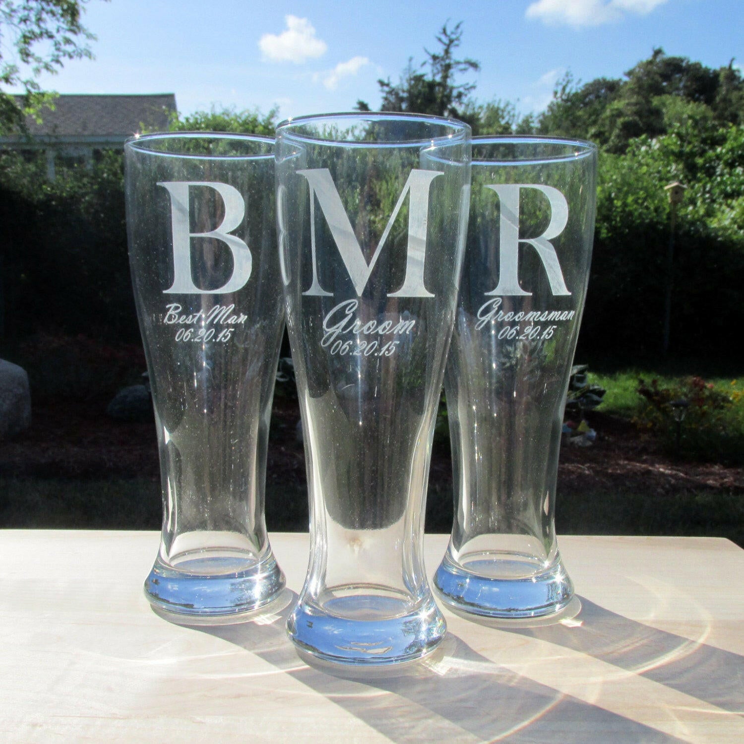 Tall Boy Pilsner Personalized Beer Glass.