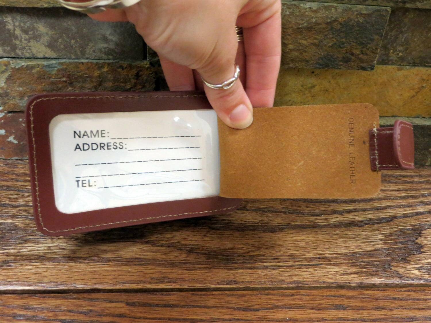 Leather Luggage Tag.