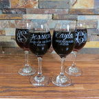 Set of 2 Personalized Wine Glasses.