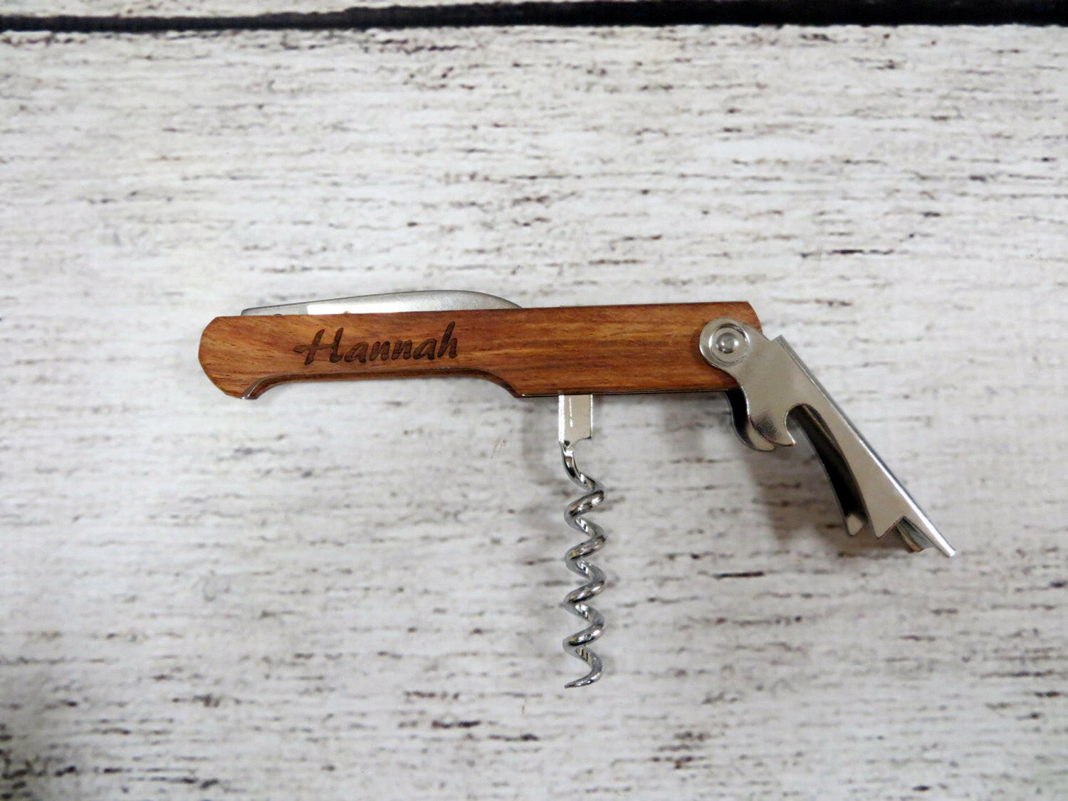 Personalized Cork Screw Wine Bottle Opener.