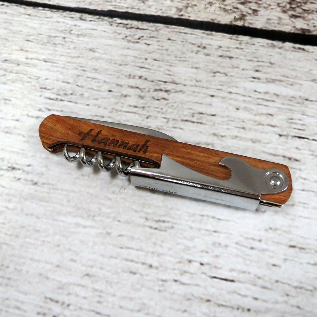 Personalized Cork Screw Wine Bottle Opener