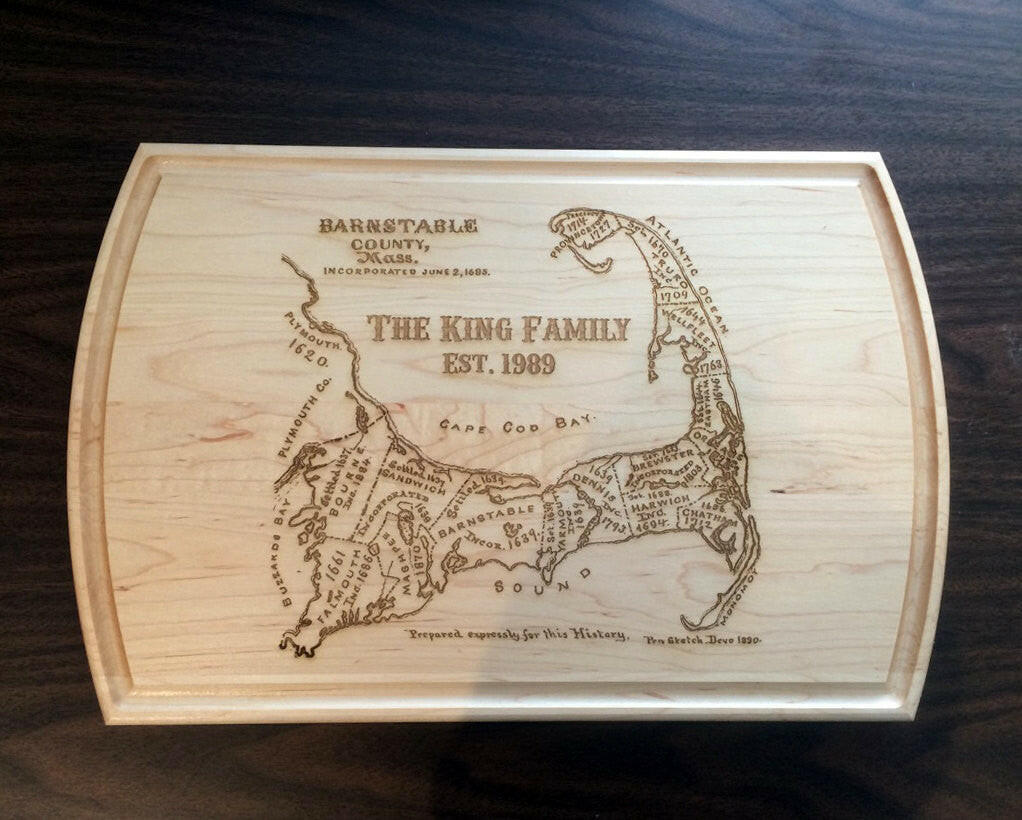 Cape Cod Map Cutting Board.