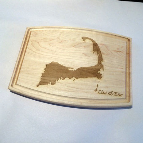 Personalized Cape Cod Map Outline Cutting Board