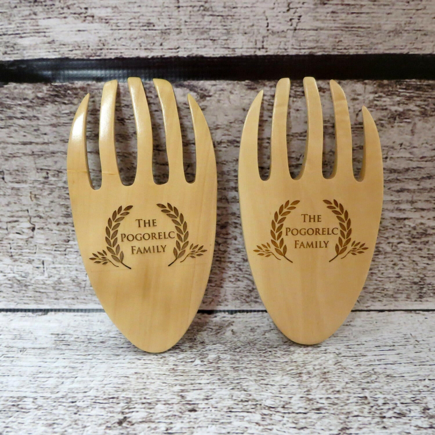 Personalized Wood Salad Claws.
