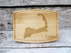 Personalized Cape Cod Map Outline Cutting Board.