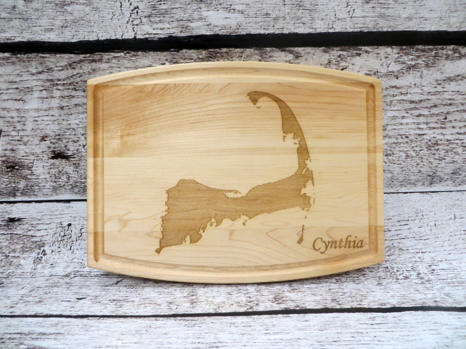 Personalized Cape Cod Map Outline Cutting Board