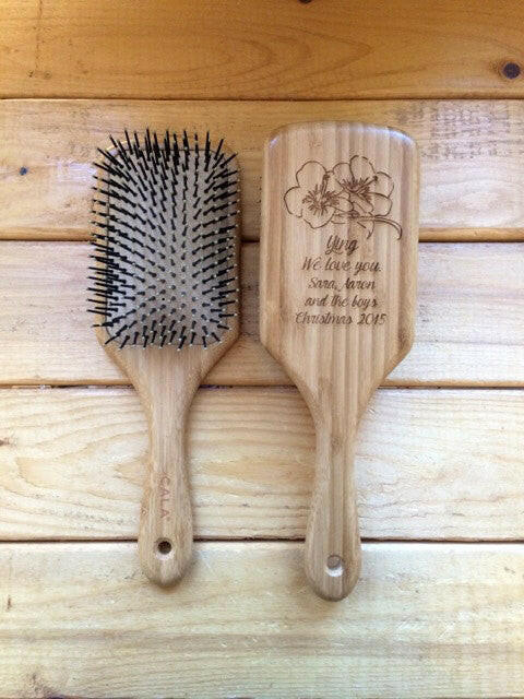 Personalized Wood Paddle Hair Brush.