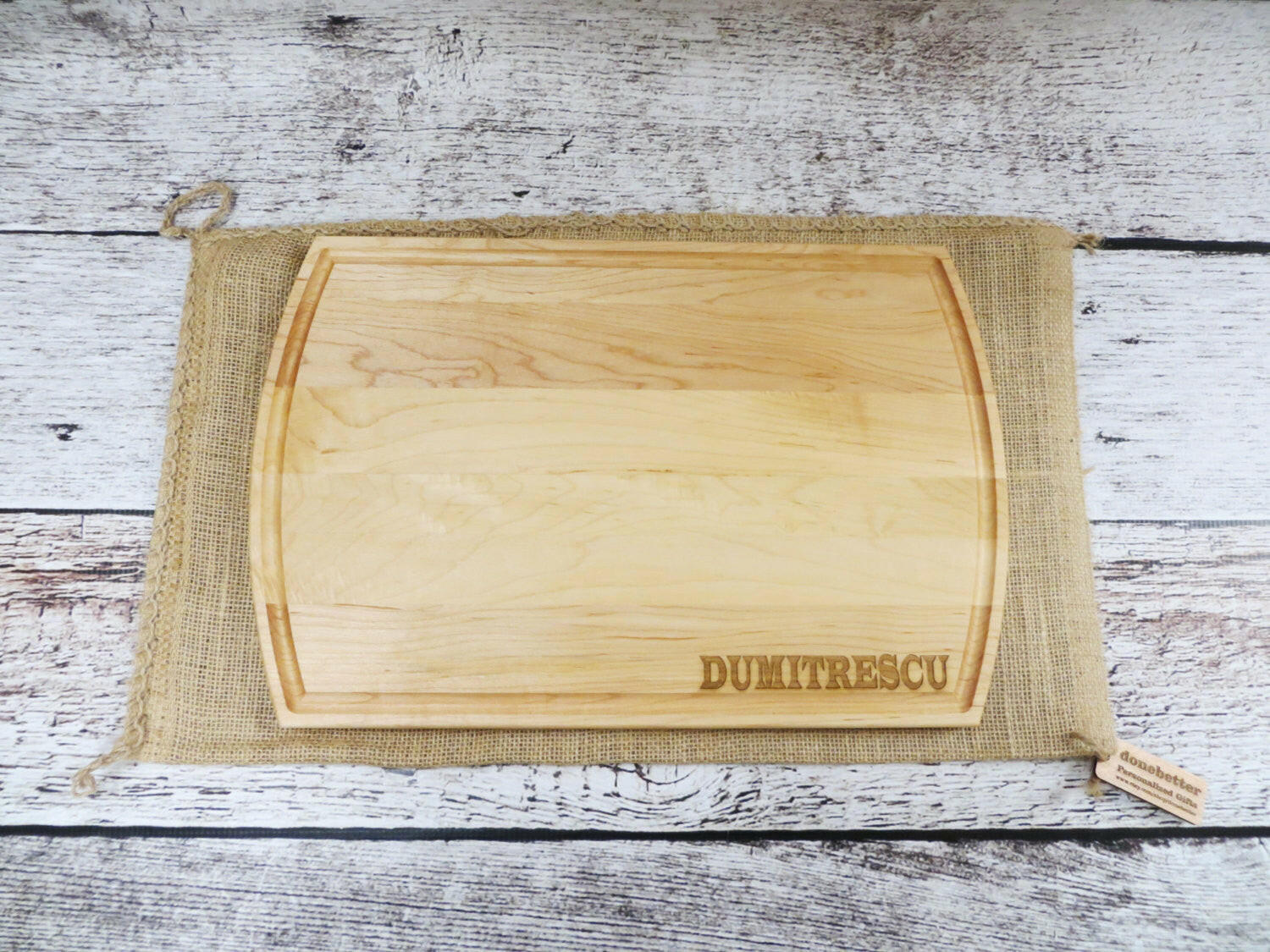 Simplistic Last Name Cutting Board.