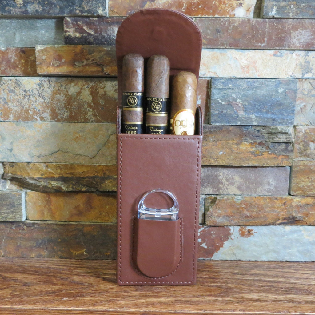 Personalized Cigar Case with Cigar Cutter