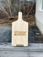 Personalized Maple Wood Cutting Board with Handle w Handwritten Recipe