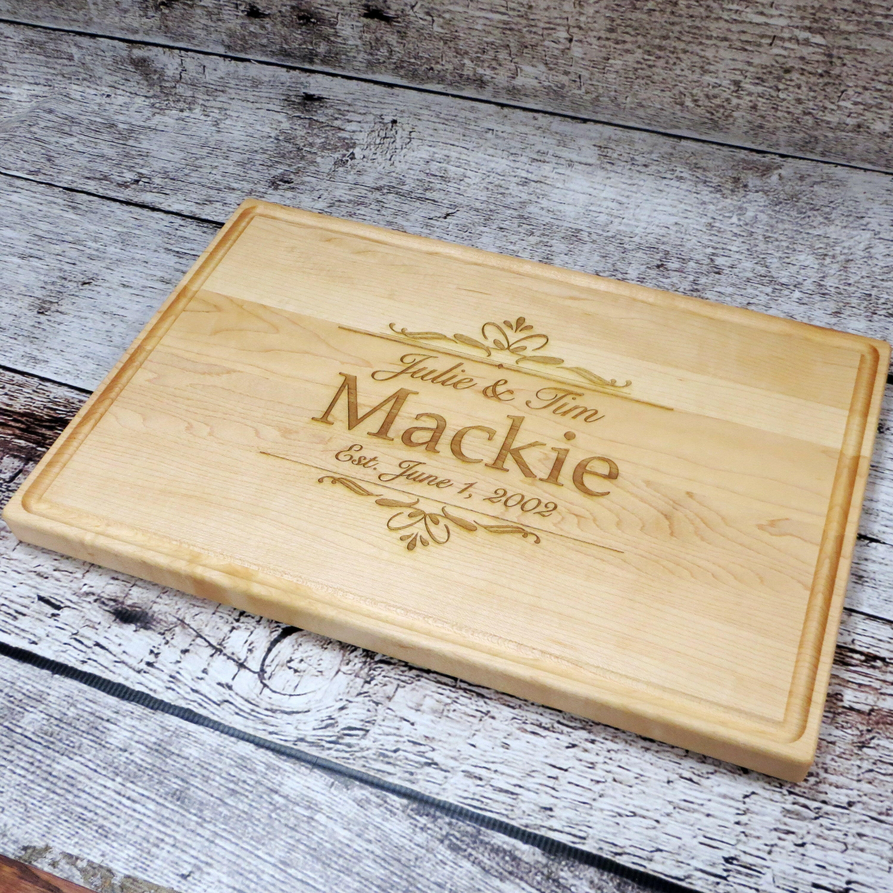 Extra Large Personalized Family Cutting Board.