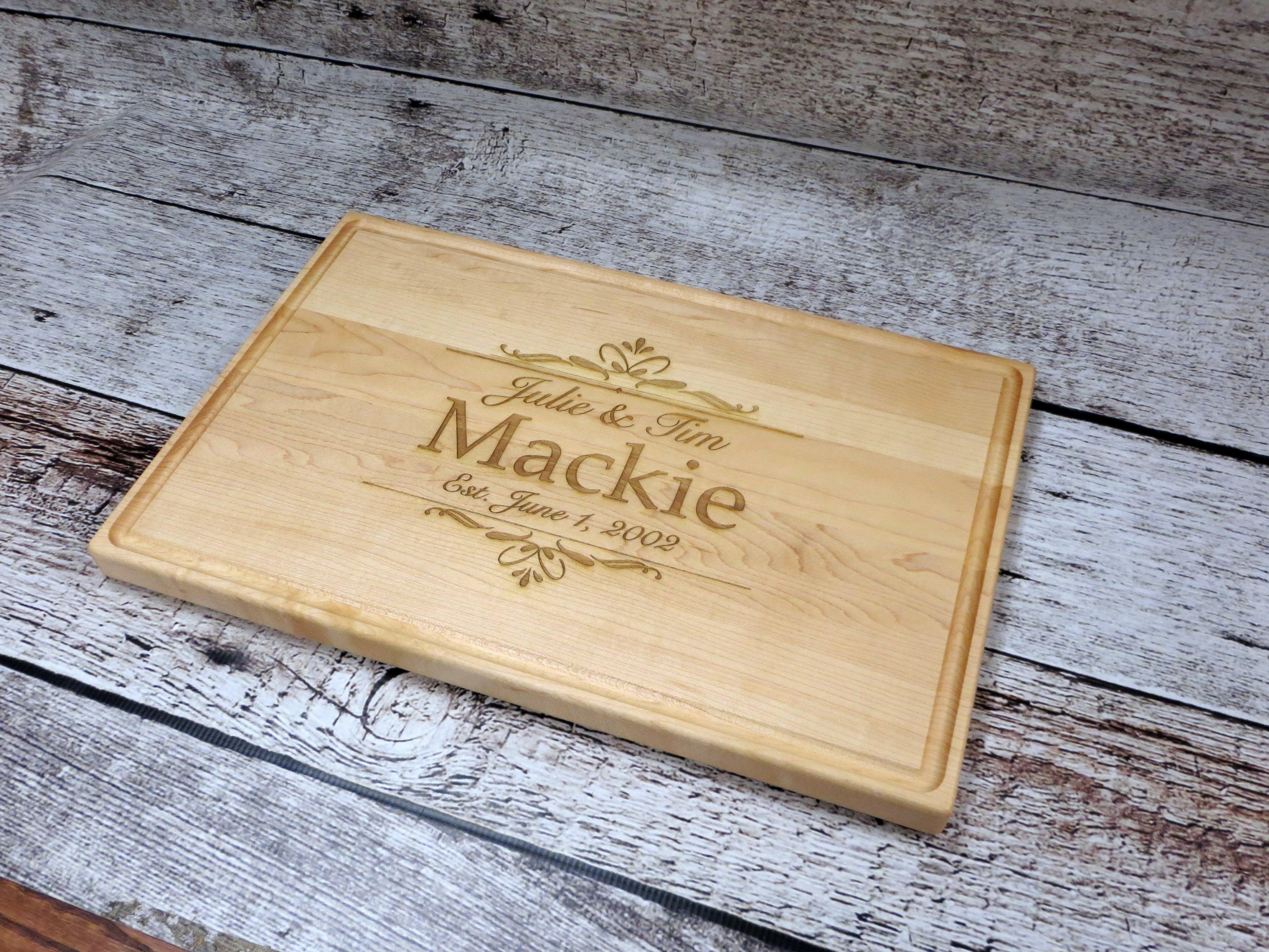 Extra Large Personalized Family Cutting Board.