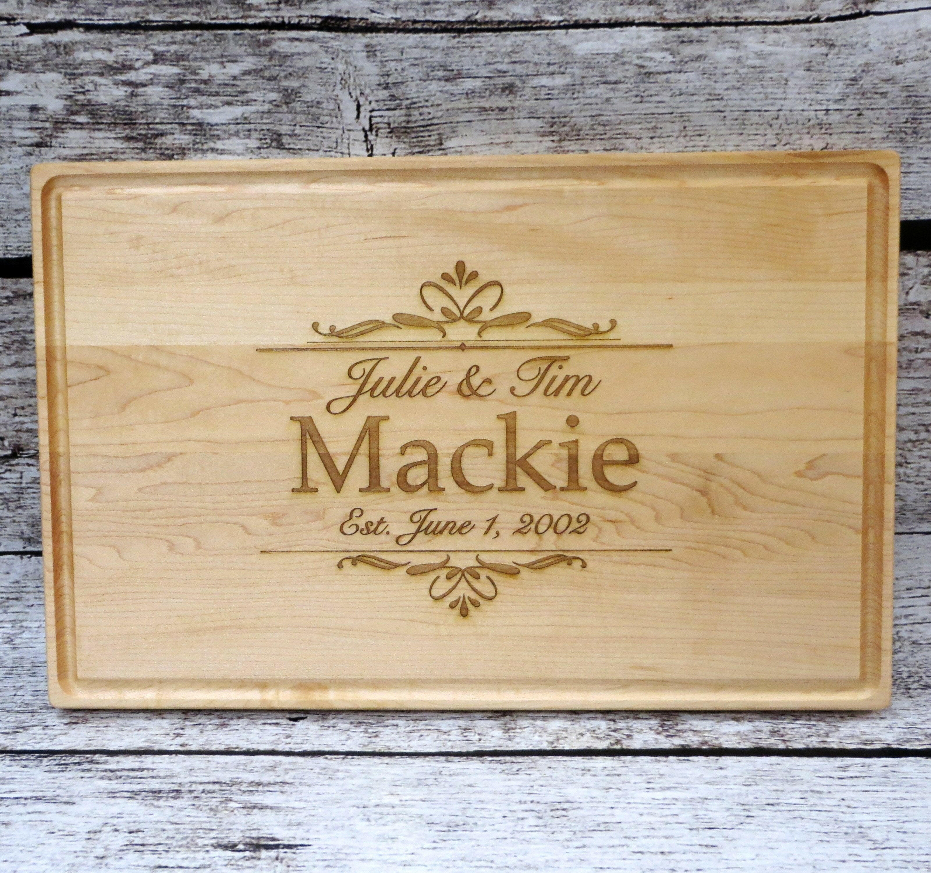 Extra Large Personalized Family Cutting Board.