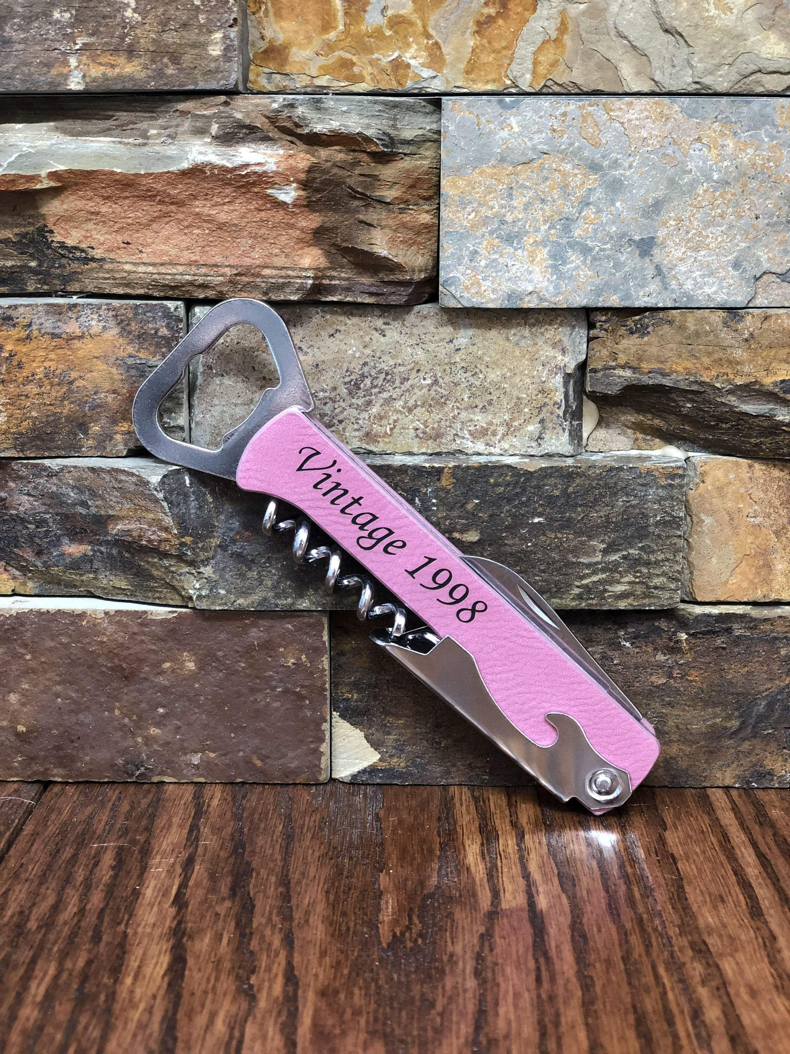 Personalized Leatherette Beer & Wine Bottle Opener.
