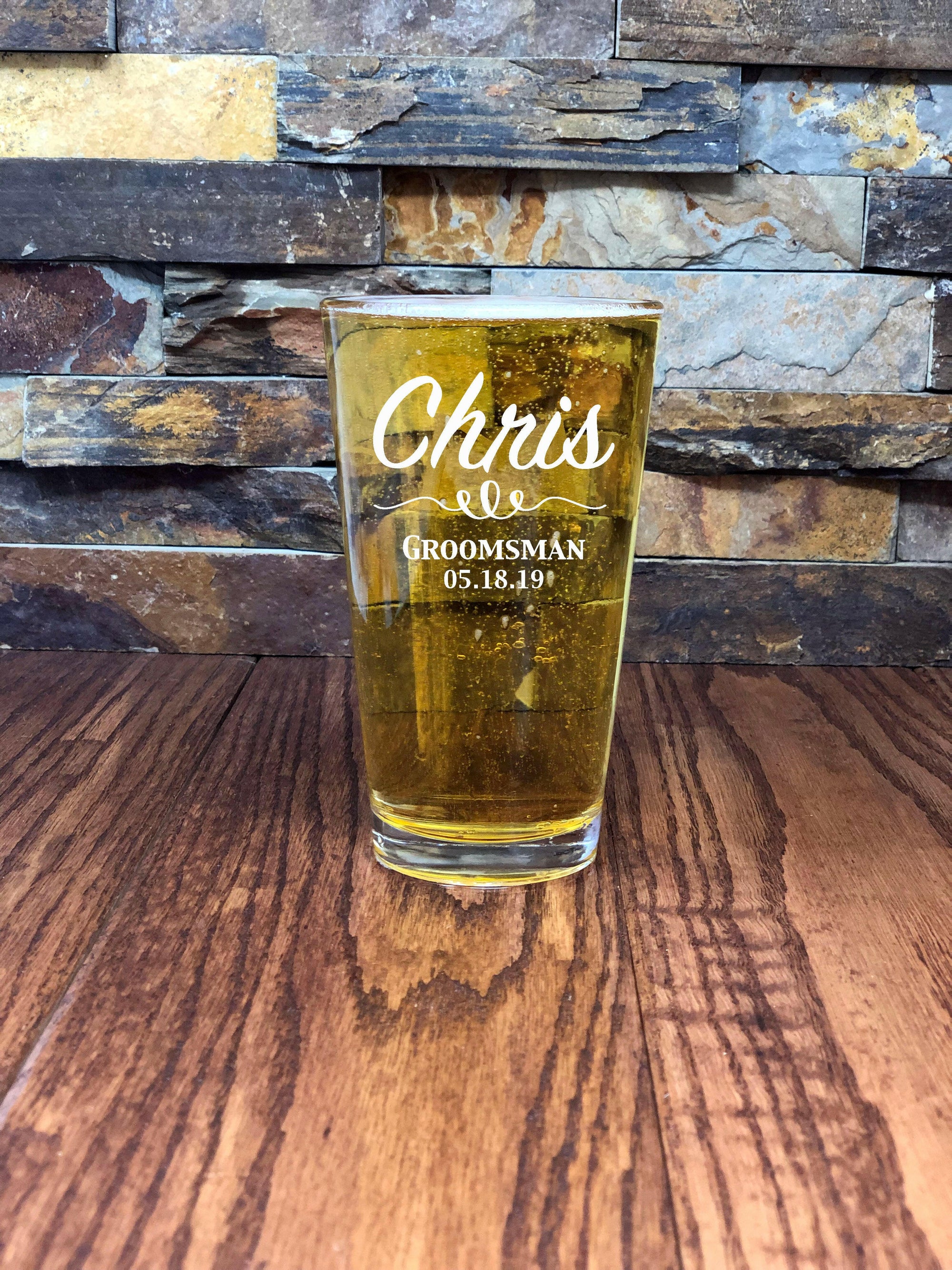 Personalized Pint Beer Glass.