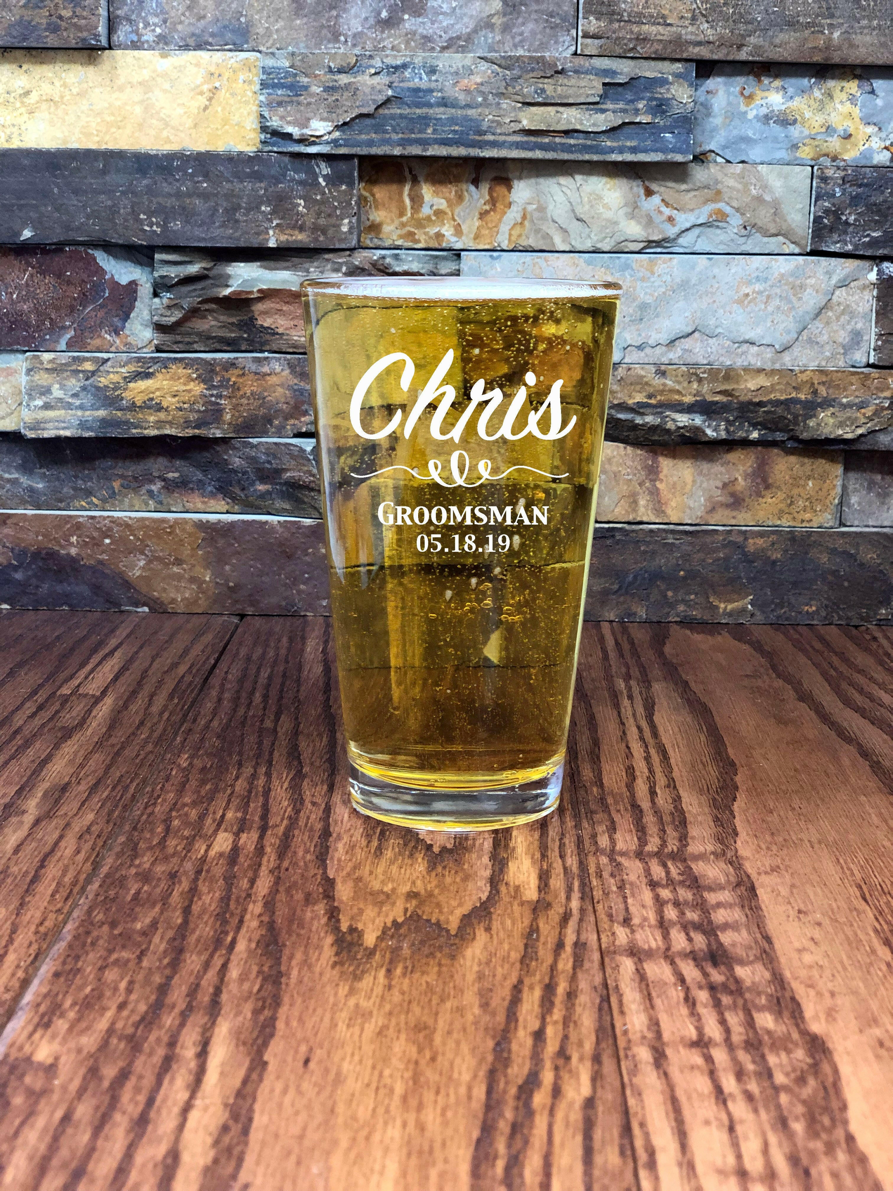 Personalized Pint Beer Glass.
