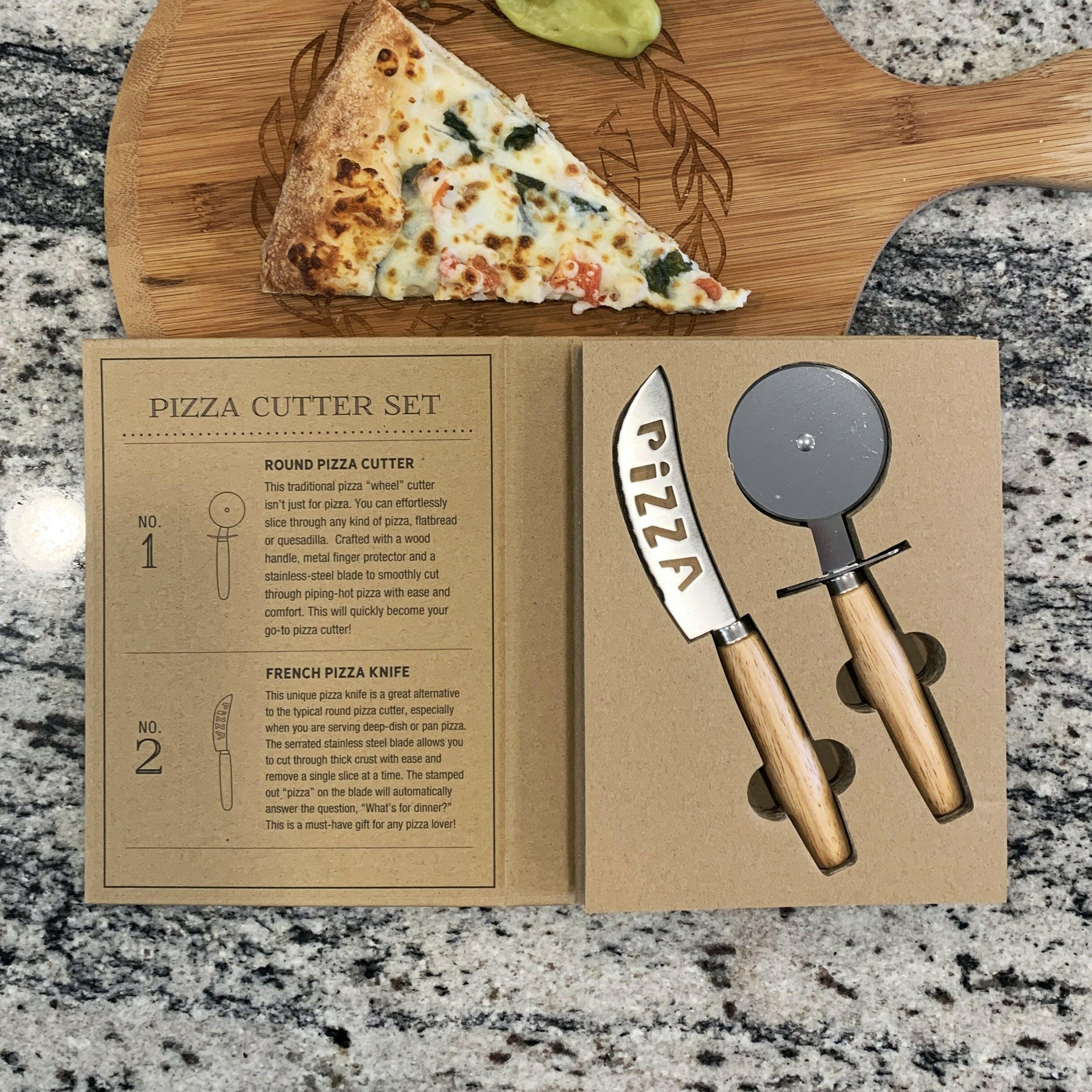 Custom Pizza Cutter Gift Set.