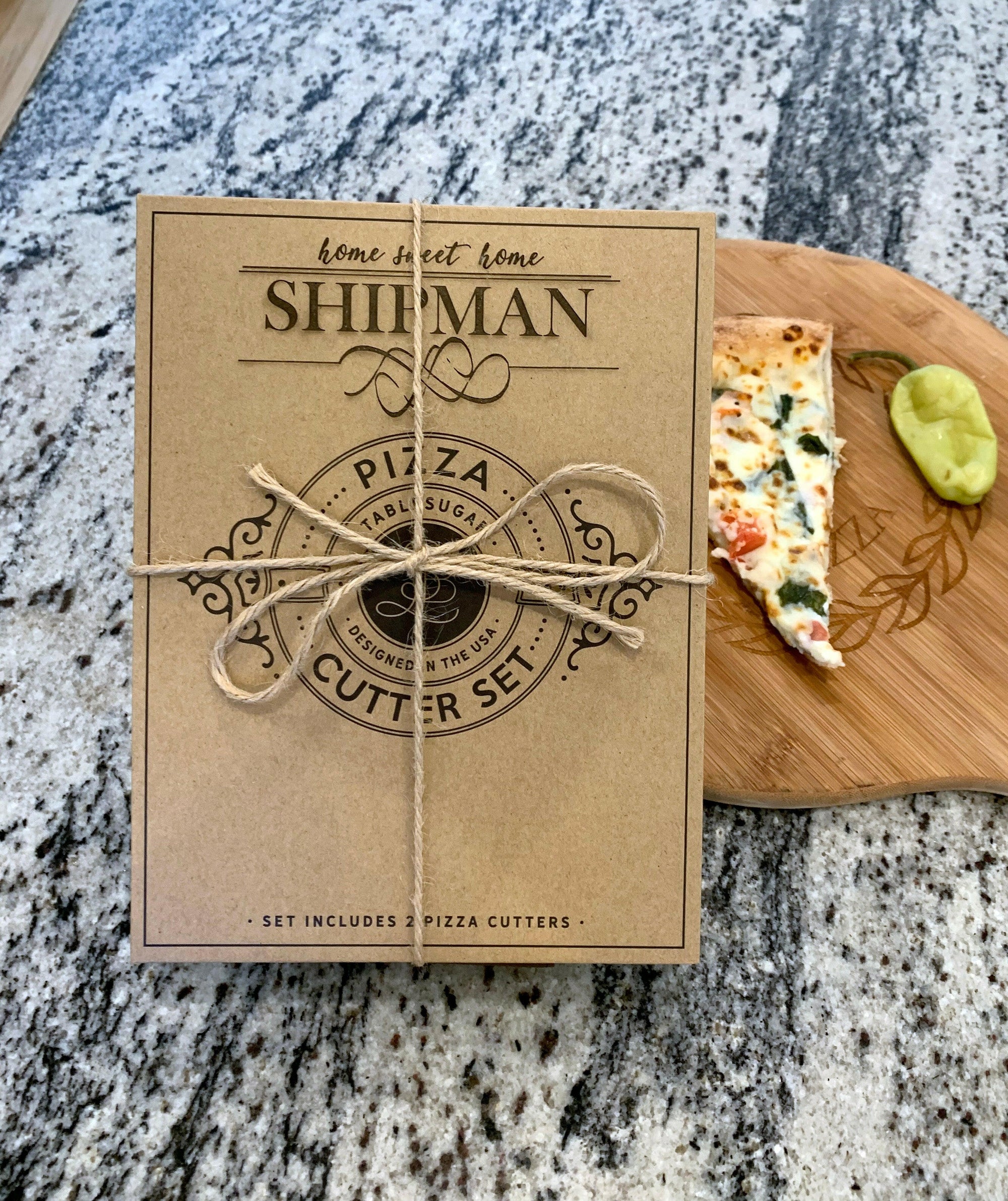 Custom Pizza Cutter Gift Set.